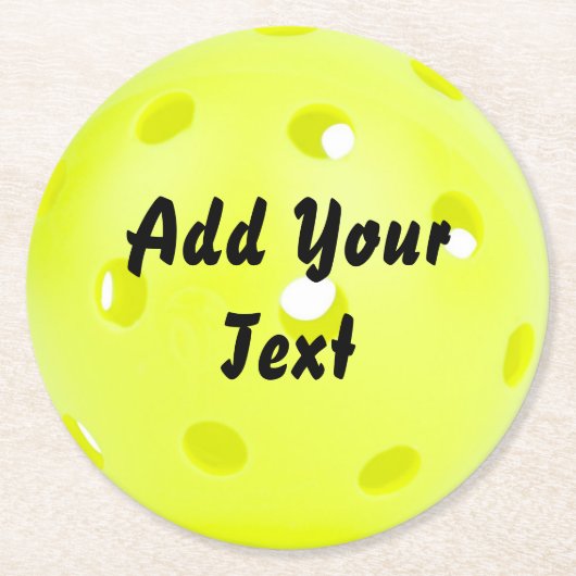 ピックルボールピックルボールイエカスタマイズローペルソナリズ ラウンドペーパーコースター (正面)