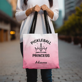 ピックルボールプリンセス クラウンピンクオンブレ トートバッグ