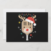 ピックルボールプレーヤーのクリスマスホリデーサンタクロース Xmas シーズンカード (正面)