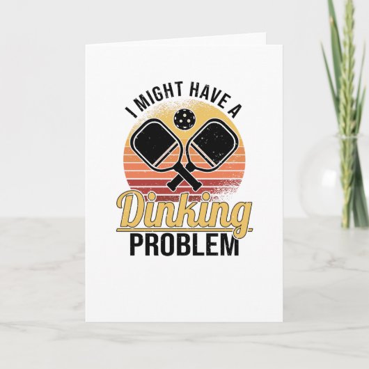 ピックルボールプレーヤーディンキングラブピックルボールレトロ カード (正面)