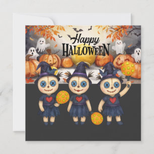 ピックルボールプレーヤーパーティーのためのハロウィン シーズンカード