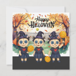 ピックルボールプレーヤーパーティーのためのハロウィン シーズンカード