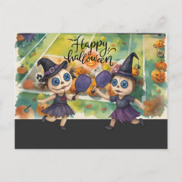 ピックルボールプレーヤーパーティーのハロウィン シーズンポストカード