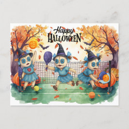 ピックルボールプレーヤーパーティーのハロウィン シーズンポストカード