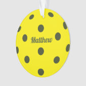 ピックルボールプレーヤーモノグラム名オーナメント オーナメント (正面)