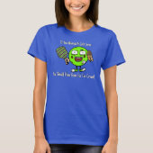 ピックルボールプレーヤー チョコレート ソフトサーブ 緑 おもしろ Tシャツ (正面)