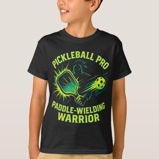 ピックルボールプロ:パドルを操る戦士 Tシャツ (正面)