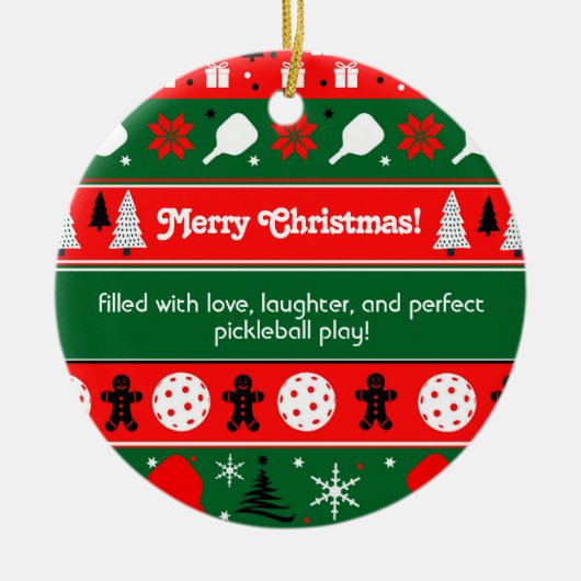 ピックルボールホリデイ応援 セラミックオーナメント (正面)