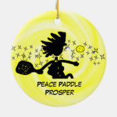 ピックルボールホリデークリスマスセラミックオーナメント セラミックオーナメント (裏面)