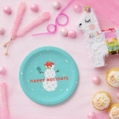 ピックルボールホリデーパーティユーモアのある雪だるまプレート ペーパープレート (パーティー)