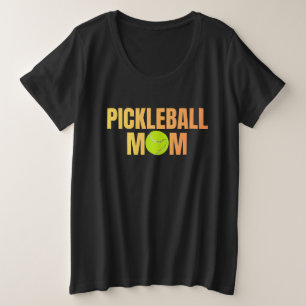 ピックルボールママTシャツ|シンプルピックルボールママデザイン プラスサイズTシャツ
