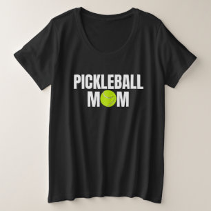 ピックルボールママTシャツ|シンプルピックルボールママデザイン プラスサイズTシャツ
