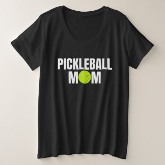 ピックルボールママTシャツ|シンプルピックルボールママデザイン プラスサイズTシャツ