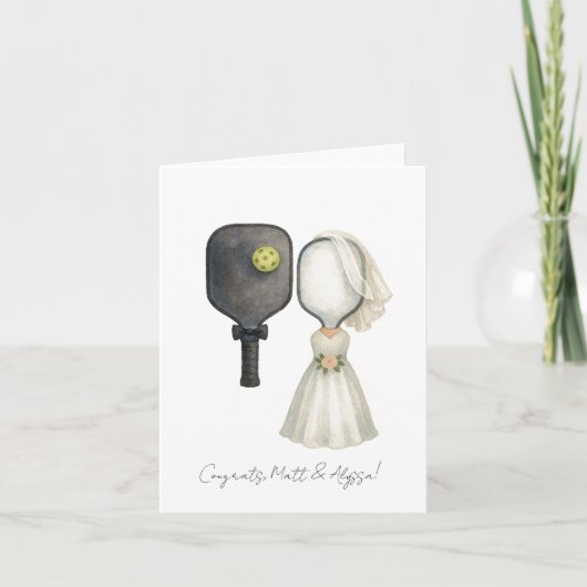 ピックルボール好きなカップルのための結婚カード カード (正面)