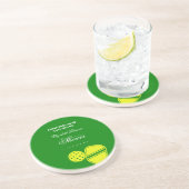 ピックルボール愛好家のウェディングシャワーのネオンテーマ コースター (側面)