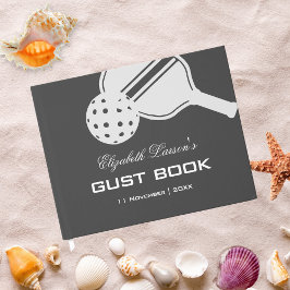 ピックルボール愛好家のブライズシャワー　ブラック＆ホワイト ゲストブック