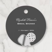 ピックルボール愛好家のブライズシャワー　ブラック＆ホワイト フェイバータグ (裏面)