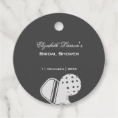 ピックルボール愛好家のブライズシャワー　ブラック＆ホワイト フェイバータグ (正面)