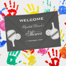 ピックルボール愛好家のブライズシャワー　ブラック＆ホワイト