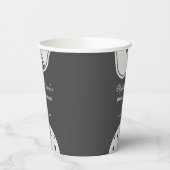 ピックルボール愛好家のブライズシャワー　ブラック＆ホワイト 紙コップ (左)