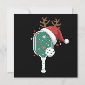 ピックルボール愛好者スポーツクリスマスサンタ帽 シーズンカード (正面)