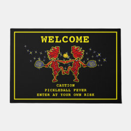 ピックルボール熱が自分の危険なドアマットで入る ドアマット