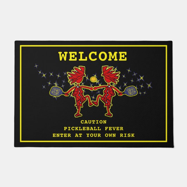 ピックルボール熱が自分の危険なドアマットで入る ドアマット (正面)