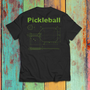 ピックルボール設計図パドルデザイン 楽しいレトロな雰囲気 Tシャツ