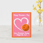 ピックルボール評価 バレンタインハート ピンクとオレンジ カード (黄色い花)