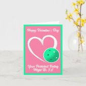 ピックルボール評価 バレンタイン ハート ピンク ターコイズ カード (黄色い花)