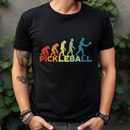 ピックルボール進化論 楽しいカスタムネームまたはテキスト Tシャツ