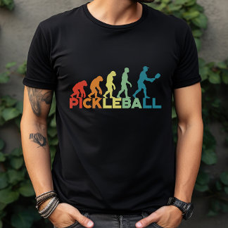 ピックルボール進化論 楽しいカスタムネームまたはテキスト Tシャツ