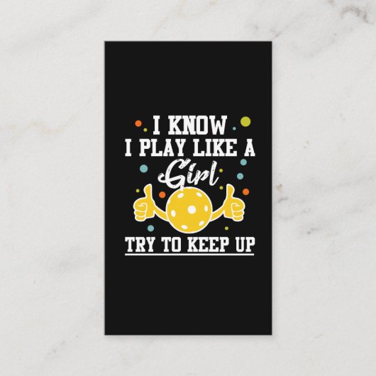 ピックルボール選手ガールスポーツアスリートユーモア 名刺 (正面)