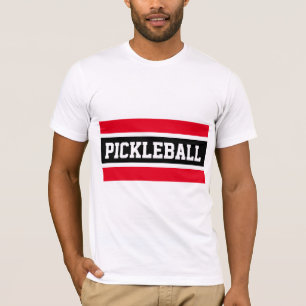 ピックルボール アスレチック ボールド ブライト レッド ブラック ストライプ Tシャツ
