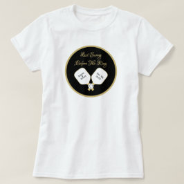 ピックルボール ウェディング ウィークエンド アクティビティ ゴールド&ホワイト Tシャツ