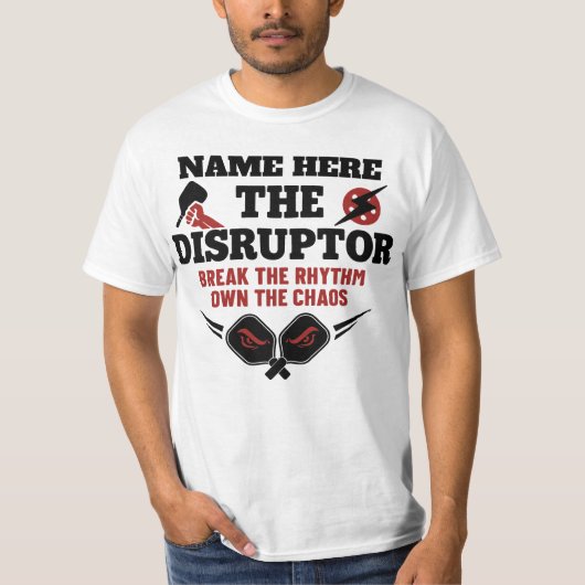 ピックルボール オーダーメイド 名前 The Disruptor Tシャツ (正面)