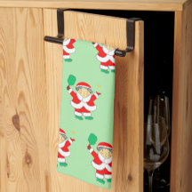 ピックルボール クリスマスキッチンタオル