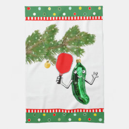 ピックルボール クリスマス キッチンタオル