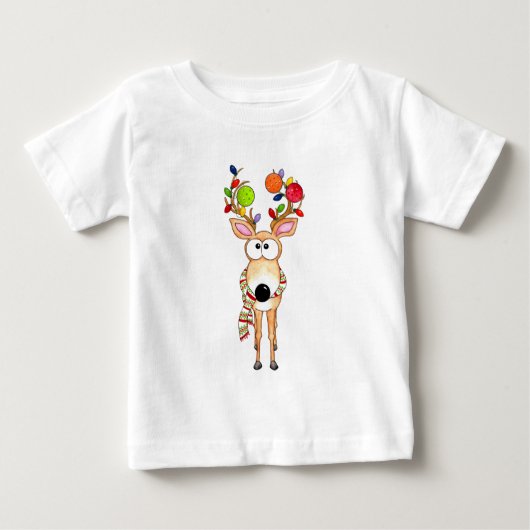 ピックルボール クリスマス トナカイ ベビーTシャツ (正面)