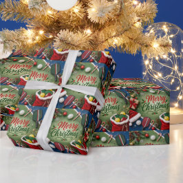 ピックルボール クリスマス ラッピングペーパー
