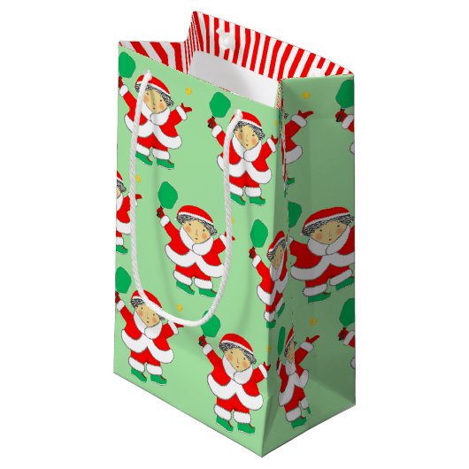 ピックルボール クリスマス 小型 ギフトバッグ (正面アングル)
