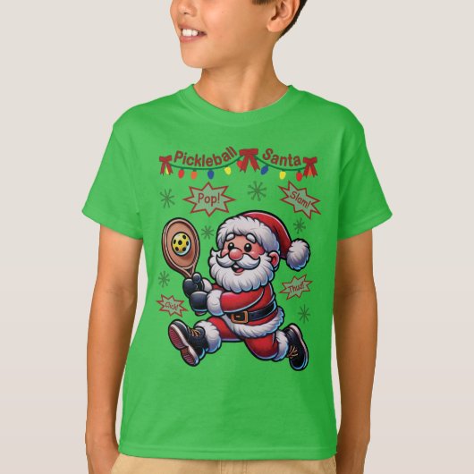 ピックルボール サンタクロース クリスマス Tシャツ (正面)