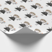 ピックルボール スティック フィギュア ガール ラッピングペーパー (角)