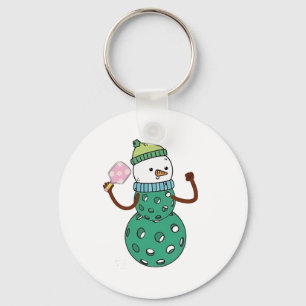 ピックルボール スノーマン 楽しいクリスマス Xmas  キーホルダー