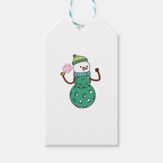 ピックルボール スノーマン 楽しいクリスマス Xmas  ギフトタグ (正面)