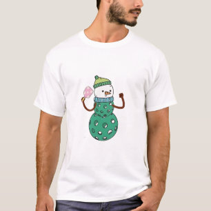 ピックルボール スノーマン 楽しいクリスマス Xmas Tシャツ