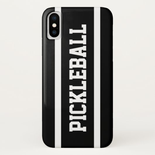 ピックルボール スポーティ アスレチック ブラック ホワイト ストライプ Case-Mate iPhoneケース (裏面)