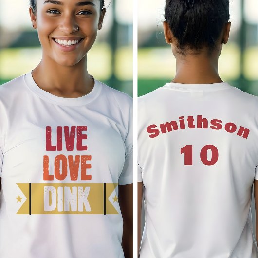 ピックルボール チーム Live Love Dink Tシャツ