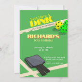 ピックルボール テーマのスポーツ ディンキン バースデー パーティー 招待状 (正面)