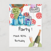 ピックルボール テーマの誕生日パーティー ポストカード (正面)